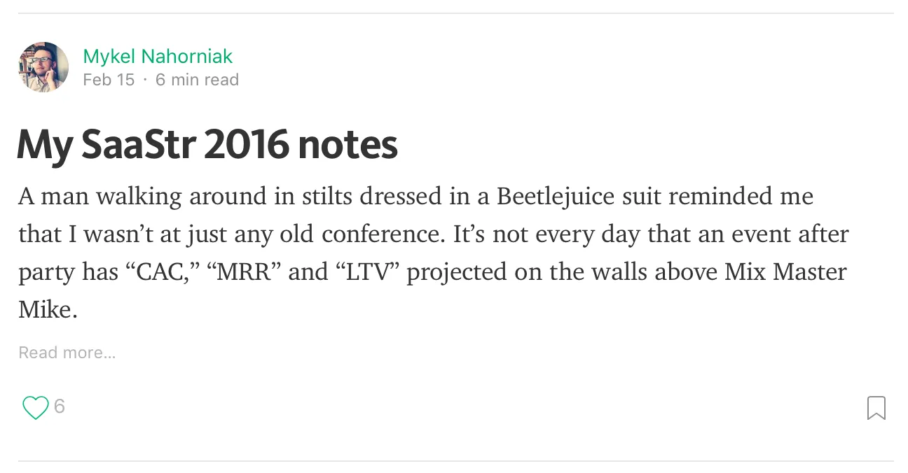 Screenshot SaaStr notes