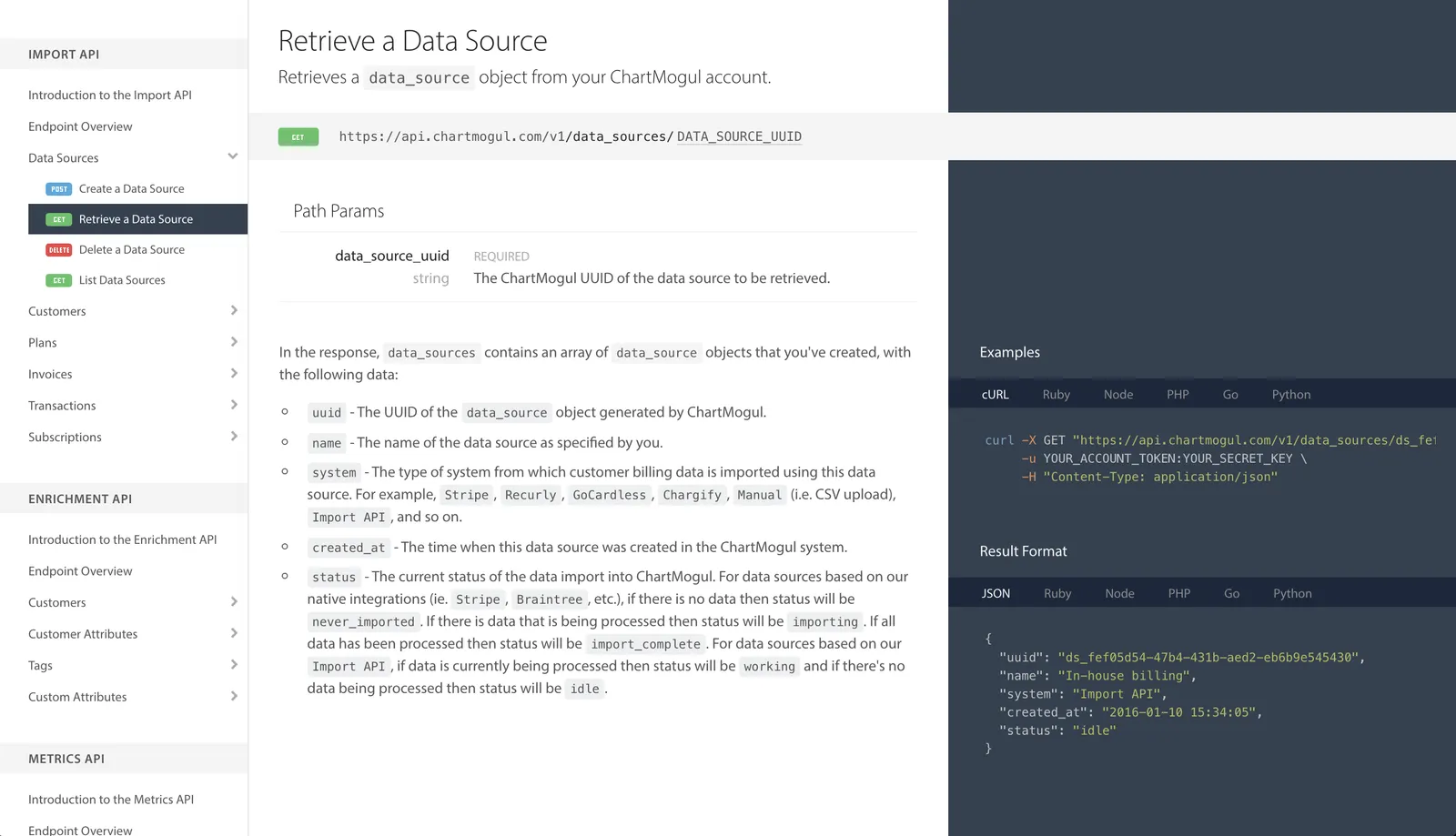  The ChartMogul Dev Center - holding a wealth of developer-focused documentation.