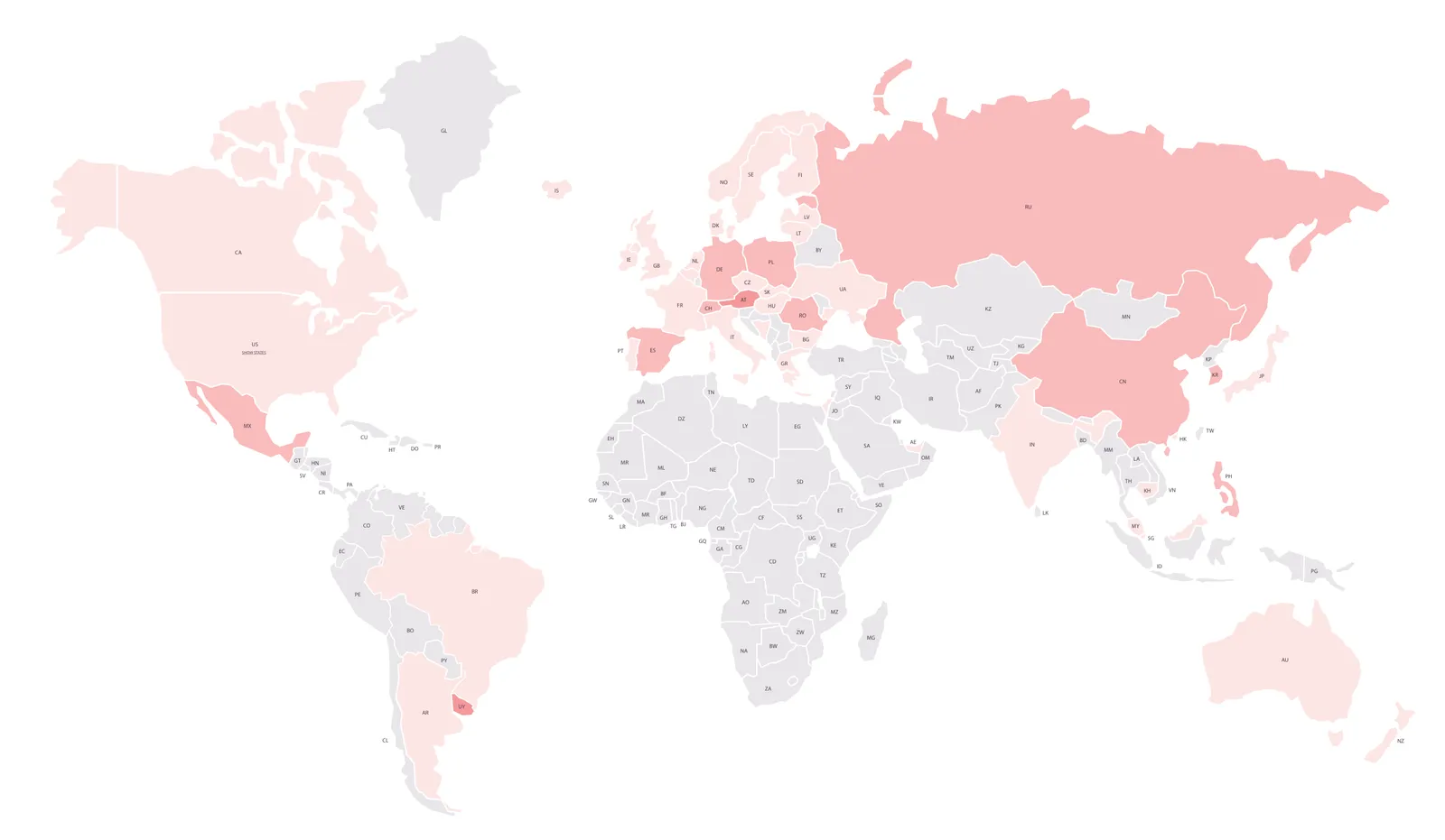 The Average Revenue Per Account (ARPA) heat map in ChartMogul allows you to assess the spread of your revenue geographically.