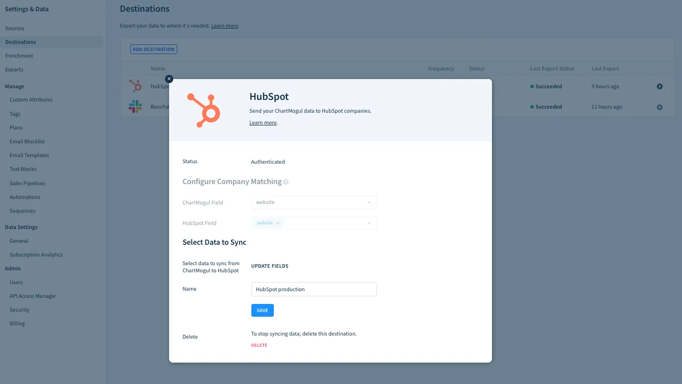 Set up your HubSpot destination