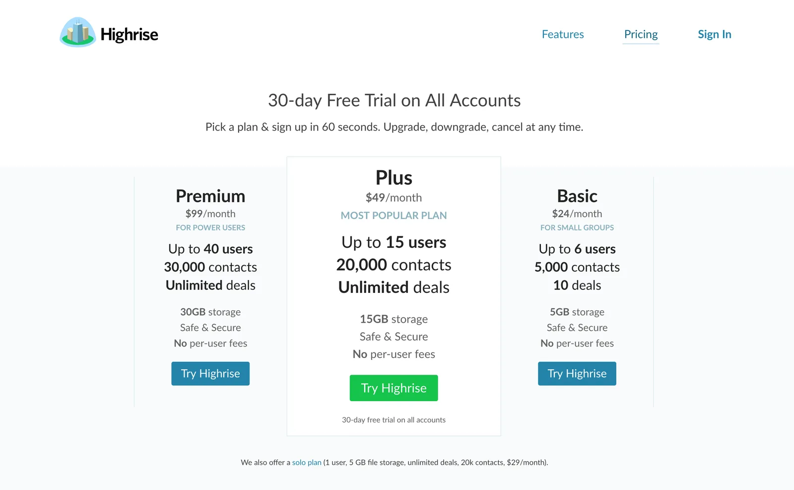 View the page at highrisehq.com/pricing